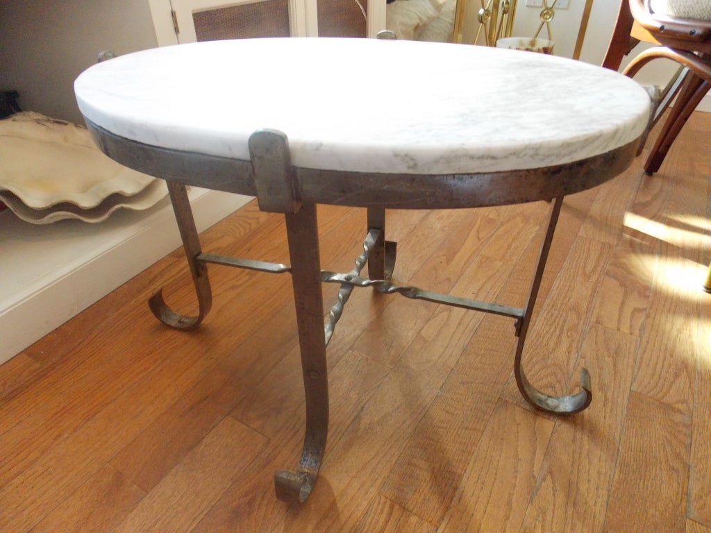 French Iron and Marble Side/End Table at 1stDibs