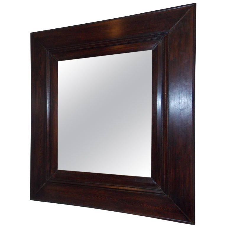 A 19thc American Hand Crafted Mahogany Wood Mirror