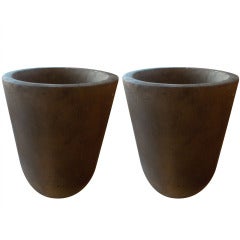 A Fabulous Pair of Modern Large Stone Planters