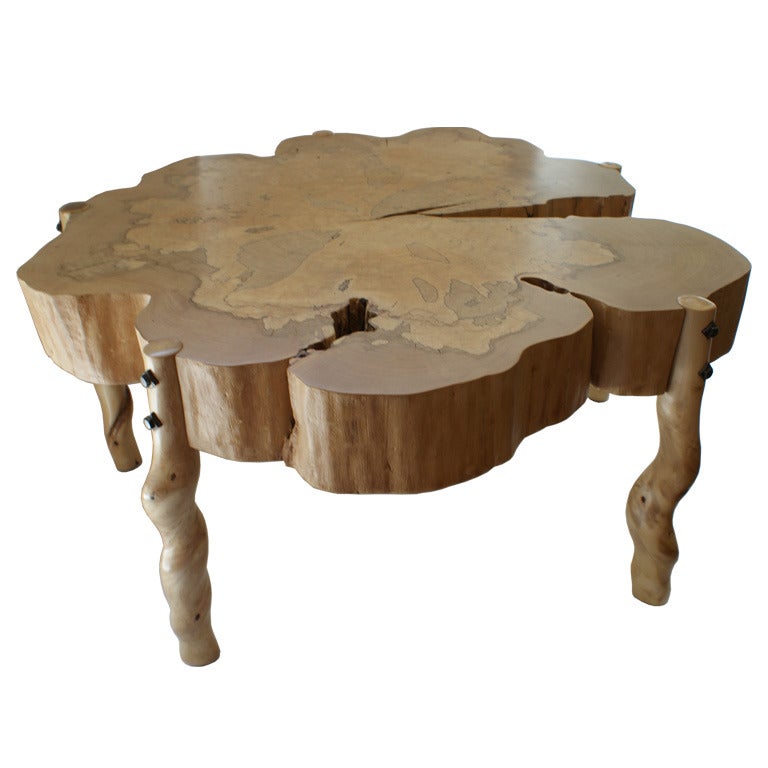 David N. Ebner, Spalted Maple Wood and Sassafras Coffee Table