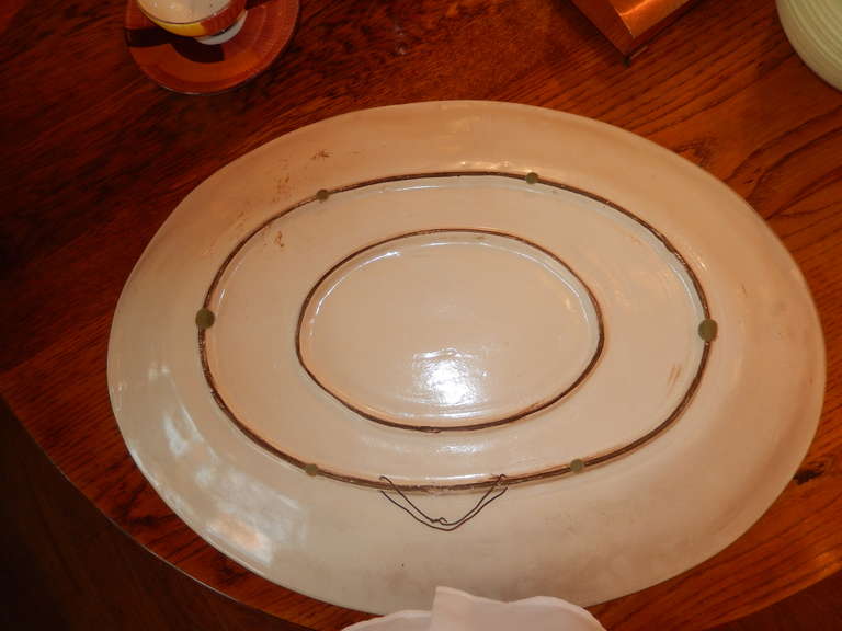 20th Century An Antique Italian Large Oval Hare Platter