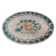 An Antique Italian Large Oval Hare Platter