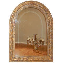 Vintage Large Arched Giltwood Wall or Floor Mirror