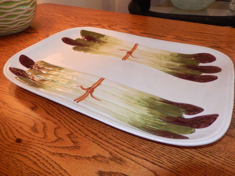 A Large ESTE Majolica Porcellane Asparagus Platter