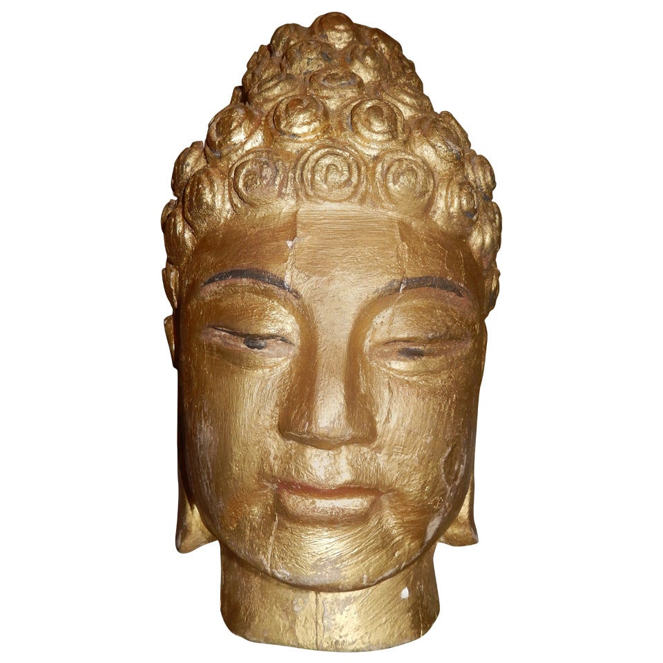 Burmese Gilt Finish Buddha Head
