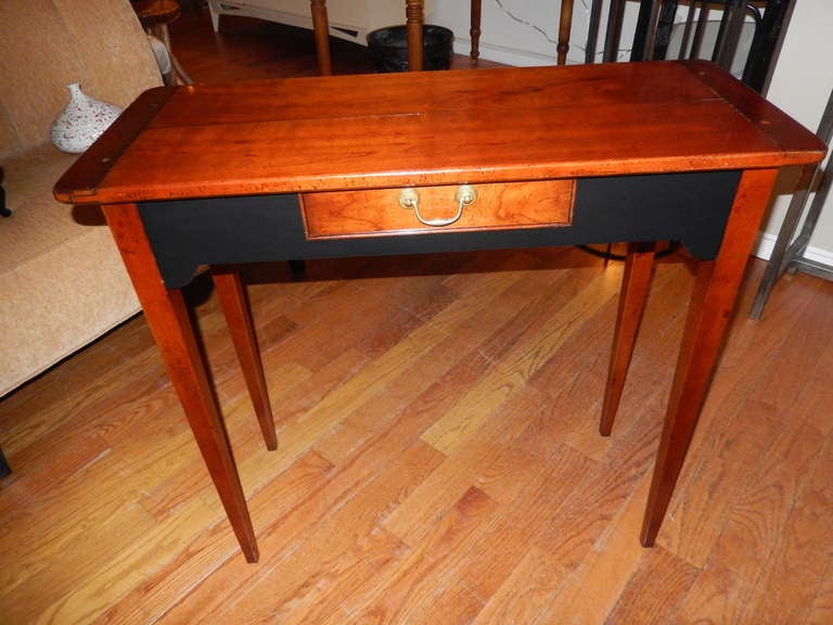 Custom Cherrywood and Ebony Console Table-Desk For Sale 1