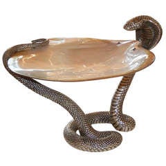 Classic Art Deco Style Cobra & Shell Stand/Platter