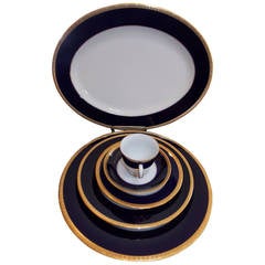 Group of Noritake Cobalt Blue and Gold Art Deco Style, China