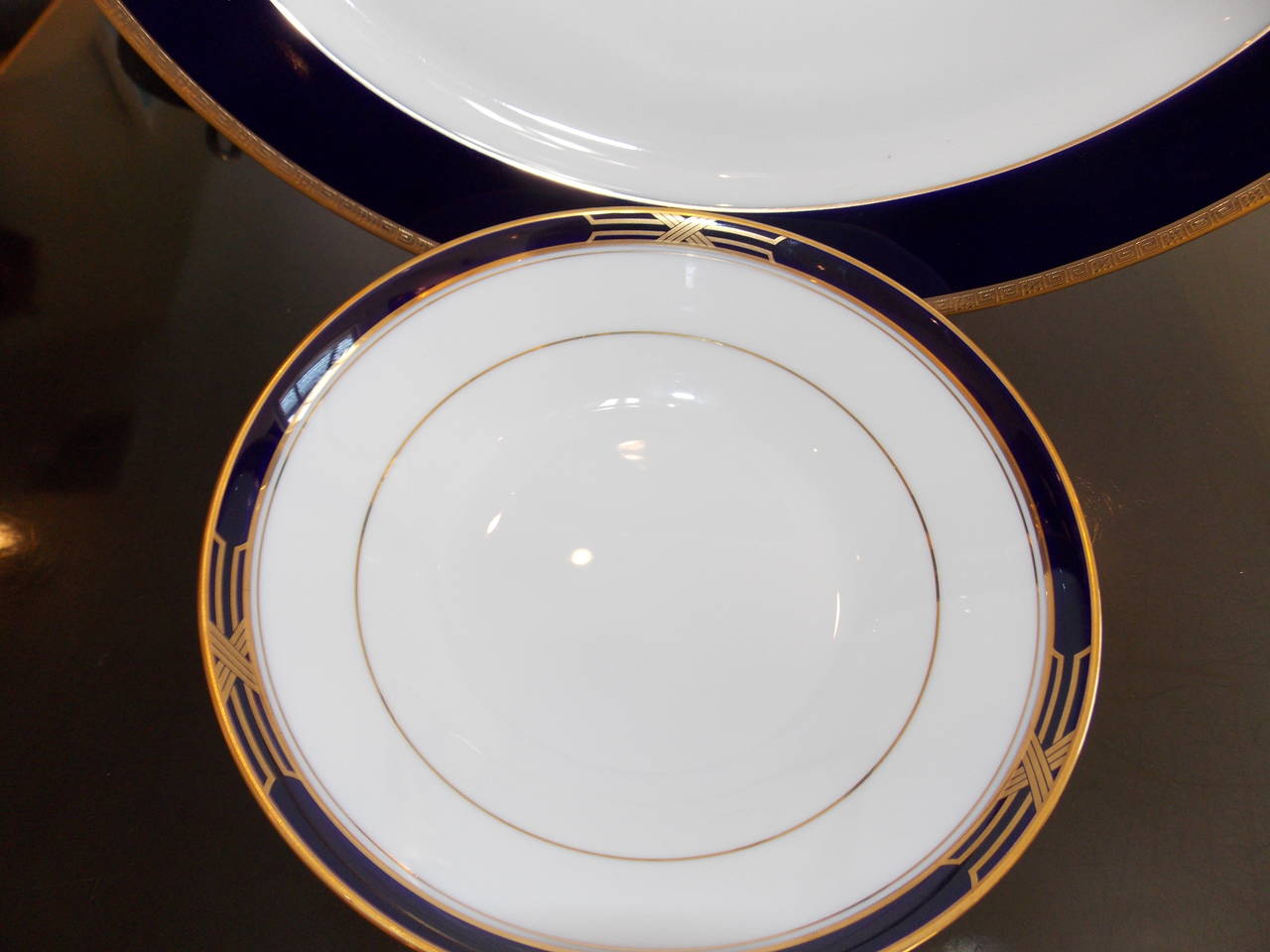 Glazed Group of Noritake Cobalt Blue and Gold Art Deco Style, China