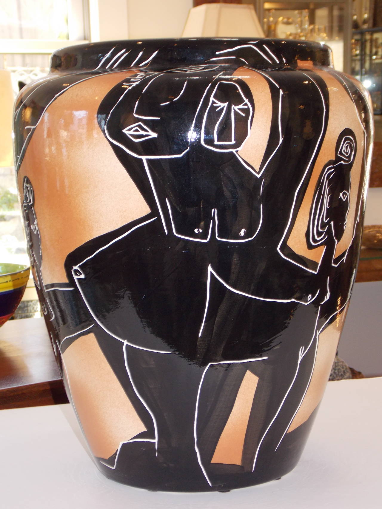American Jonathan Nash Glynn Hand-Painted Urn or Vase