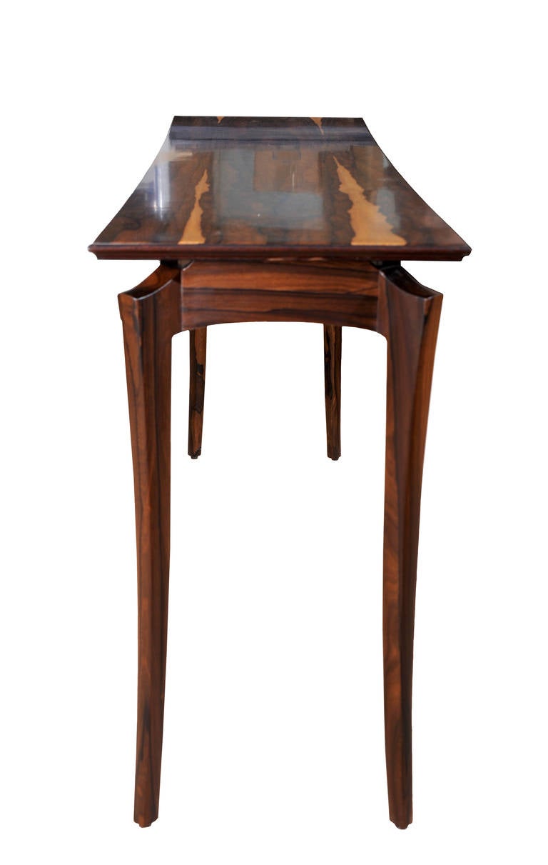 A ziricote console table by internationally renowned studio craft artist David N. Ebner. Wood choice and table size will determine cost.

Note: All works signed by the artist, David N. Ebner.

Please see the newly published book 