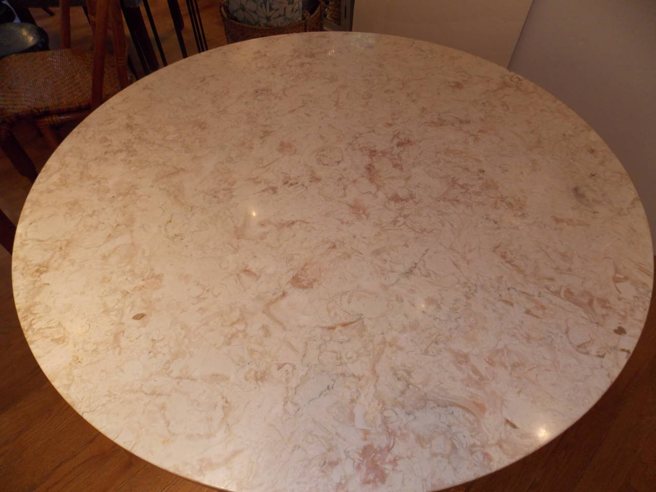 Bamboo and Marble-Top Anglo-Indian Breakfast or Dining Table