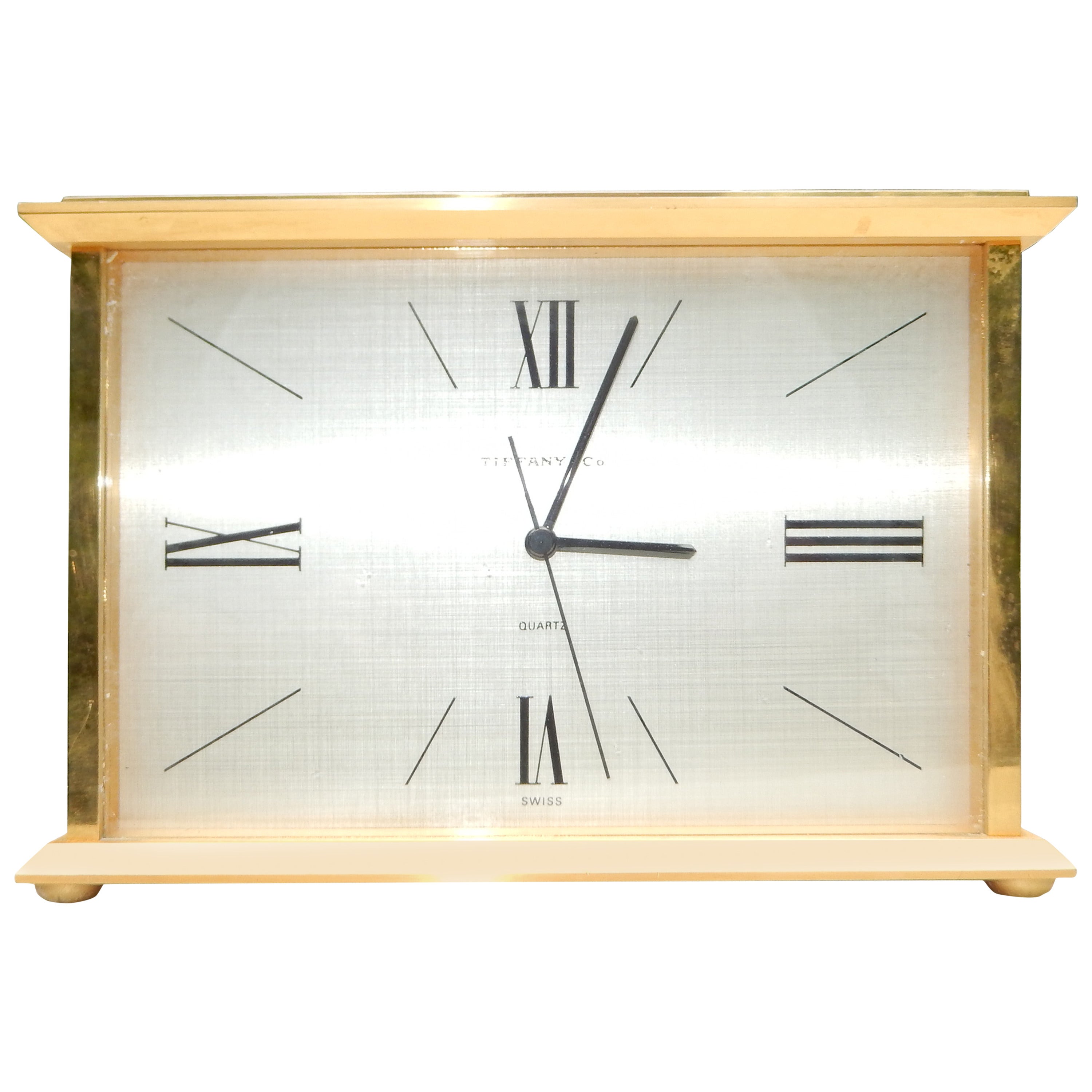 Tiffany & Co Brass 1970s Table or Desk Clock