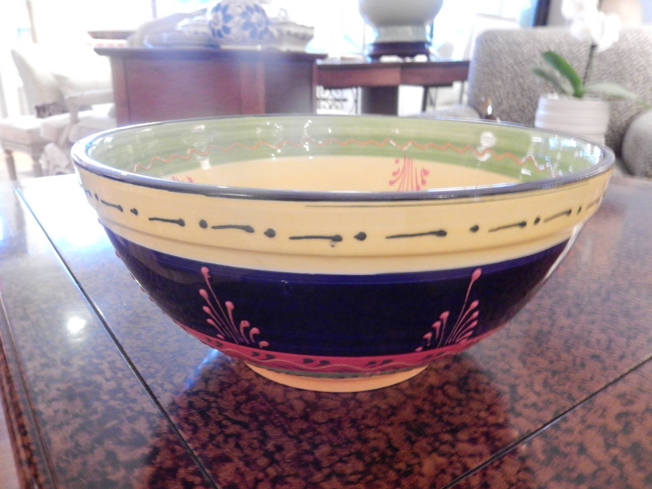 Studio Crafted Ceramic Colorful Bowl from Cordoba Spain In Excellent Condition In Bellport, NY