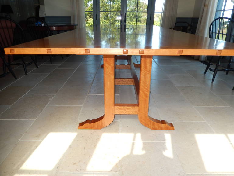 Table de salle à manger ou de conférence en bois de David N. Ebner Makore Excellent état - En vente à Bellport, NY