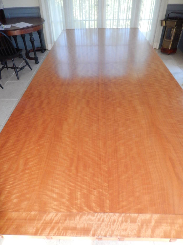 Hand-Crafted David N. Ebner Makore Wood Dining Room or Conference Table,  For Sale