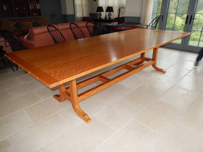 Contemporary David N. Ebner Makore Wood Dining Room or Conference Table,  For Sale