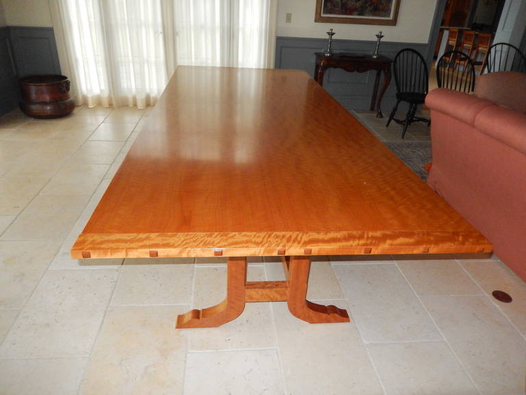 American Craftsman David N. Ebner Makore Wood Dining Room or Conference Table,  For Sale