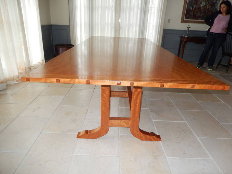 American David N. Ebner Makore Wood Dining Room or Conference Table,  For Sale