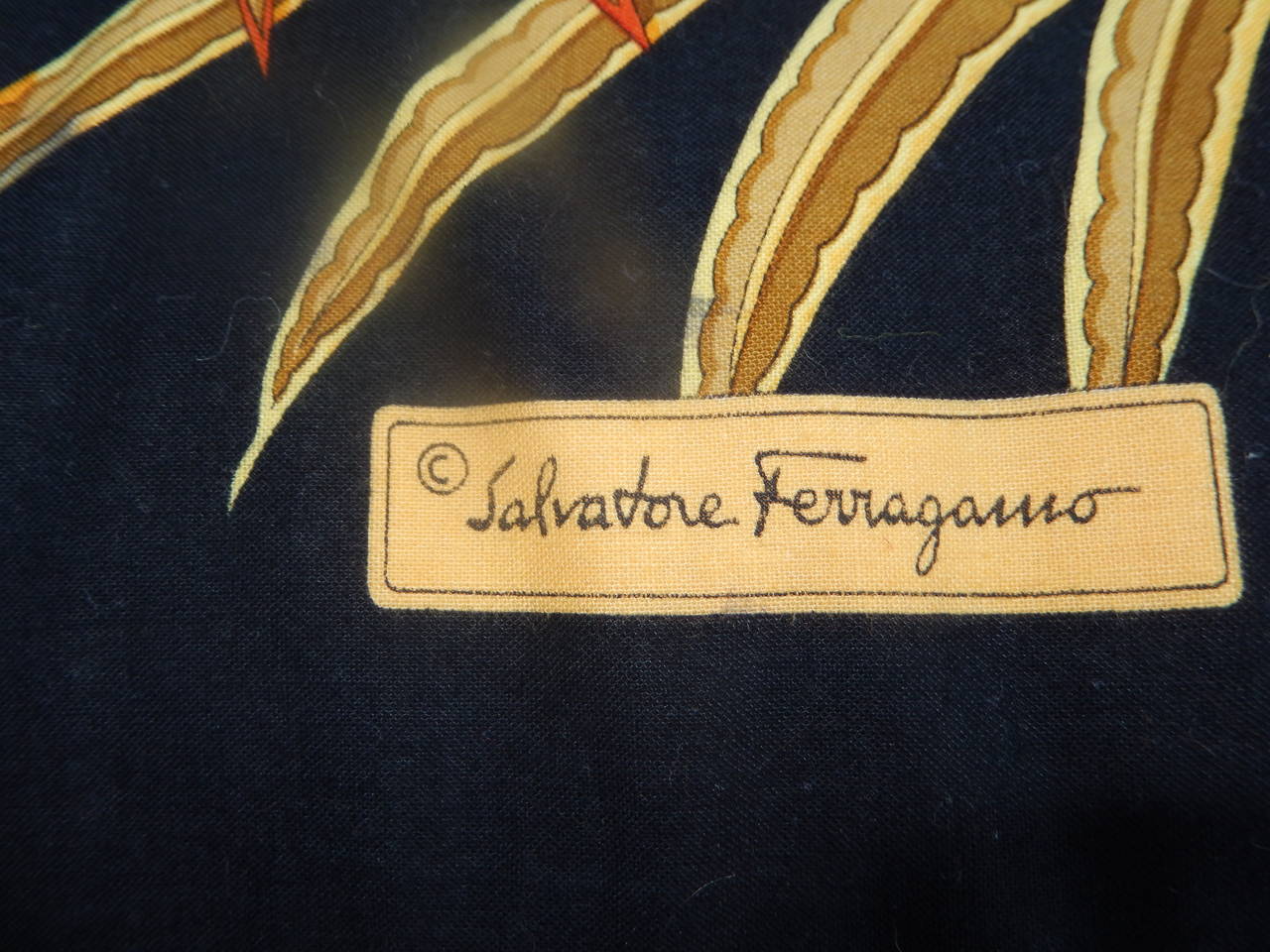 Italian Classic Salvatore Ferragamo Design, Vintage Pillow, 1990s