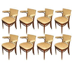 Eight Mid-Century, Thonet Bent Wood Dining Room Chairs