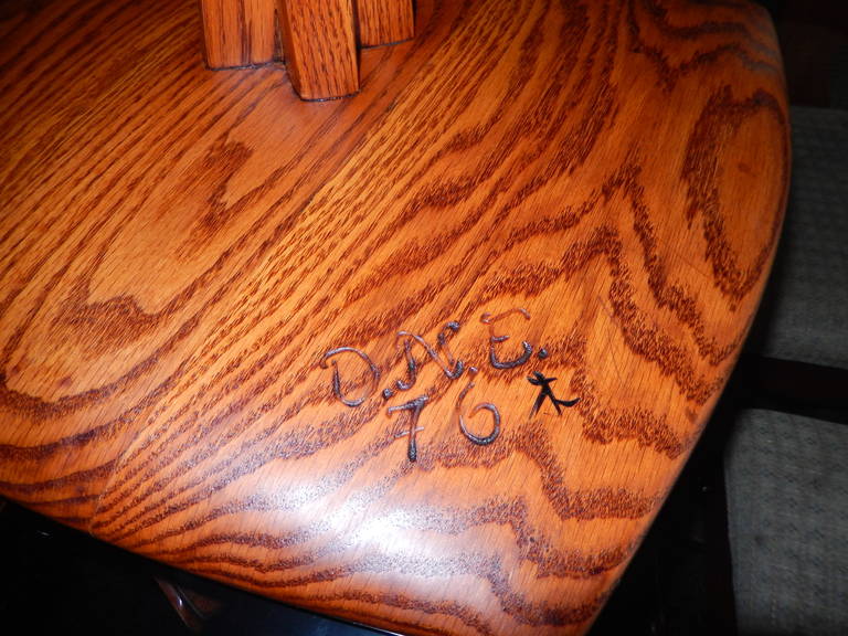 American Craftsman Vintage David N. Ebner Red Oak Side Table