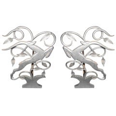 Pair of French Art Nouveau Andirons