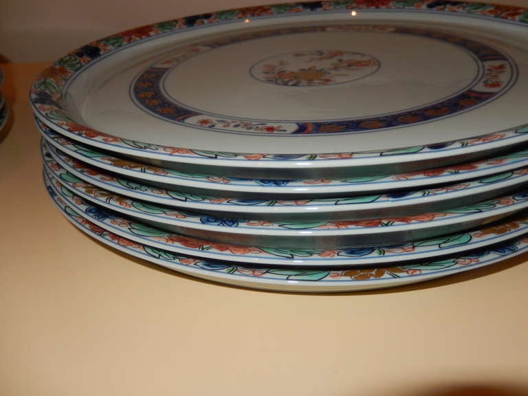 French 12 Large Imari/Limoges Charger Plates