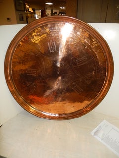 Massive Hammered Copper Vintage Tray