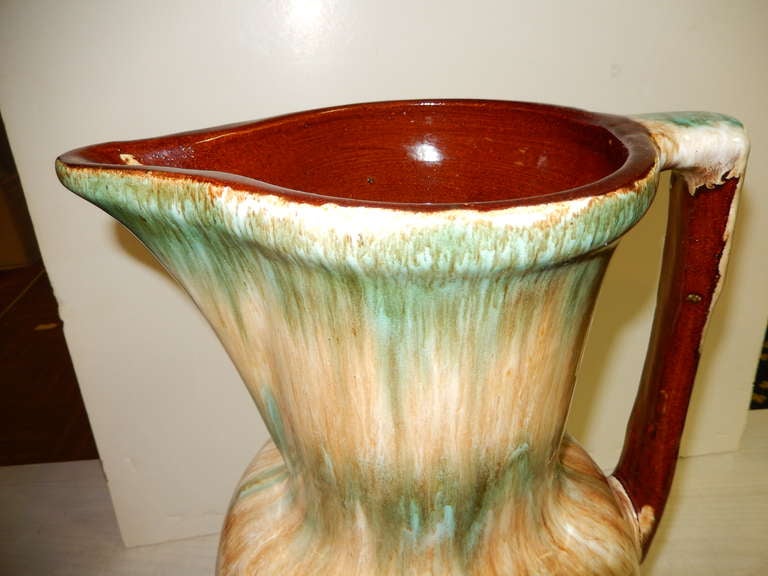 Hand-Painted A Huge Drip Glaze Roseville Vase