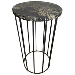 Tall Iron and Marble Side Table 8