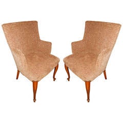 A Rare Pair of French Mid Century Side Chairs