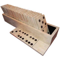 A Large Bone Crafted Boxed Domino Set