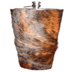 For the Thirsty Man, A Massive Stainless Steel & Cow Hide Flask
