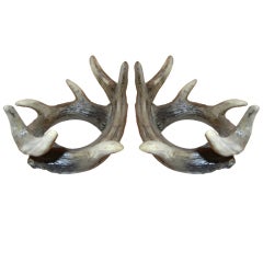 Vintage Pair of Antler Candle Holders