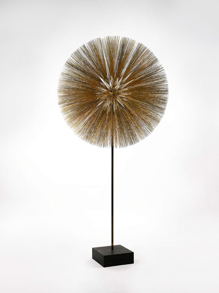 Certainly one of the most beautiful and rare sculptural forms by Harry Bertoia.  Bertoia's ability to simulate nature through the use of metal is a singular achievement.  This piece will be on display at the Winter Antique Show.