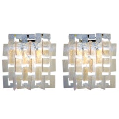 Opalescent Pair of Sconces by Carlo Nason for Mazzega, Italy 1970s 7