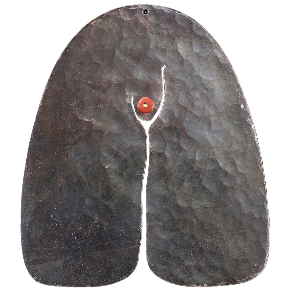 Rare Harry Bertoia Hand-Hammered Silver Pendant