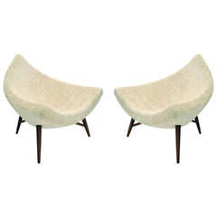 Elegant Pair of Coconut Style Lounge Chairs