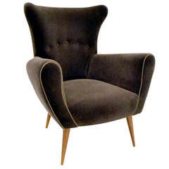 Restyled Wing Back Club Chair Originally Designed by Gio Ponti