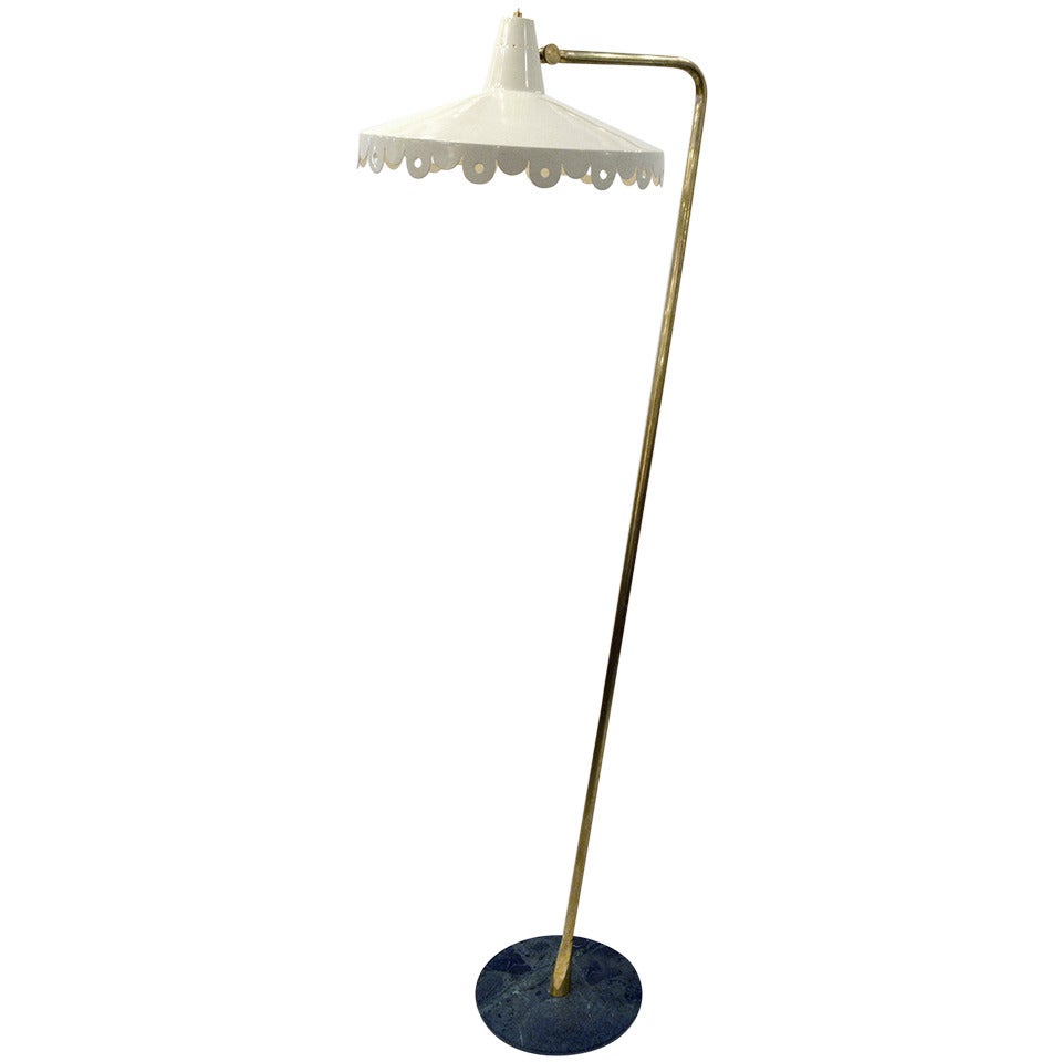 Mid-Century Floor Lamp with Marble Base, Italy, 1950s