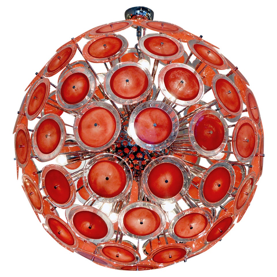 Spectacular Murano Glass Disc Chandelier
