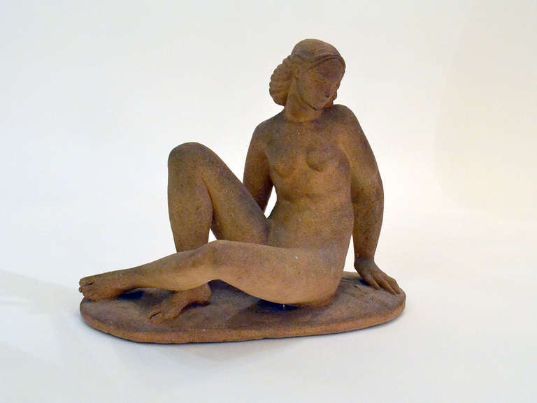 An early and rare naturalist sculpture in terra cotta by Waylande Gregory.