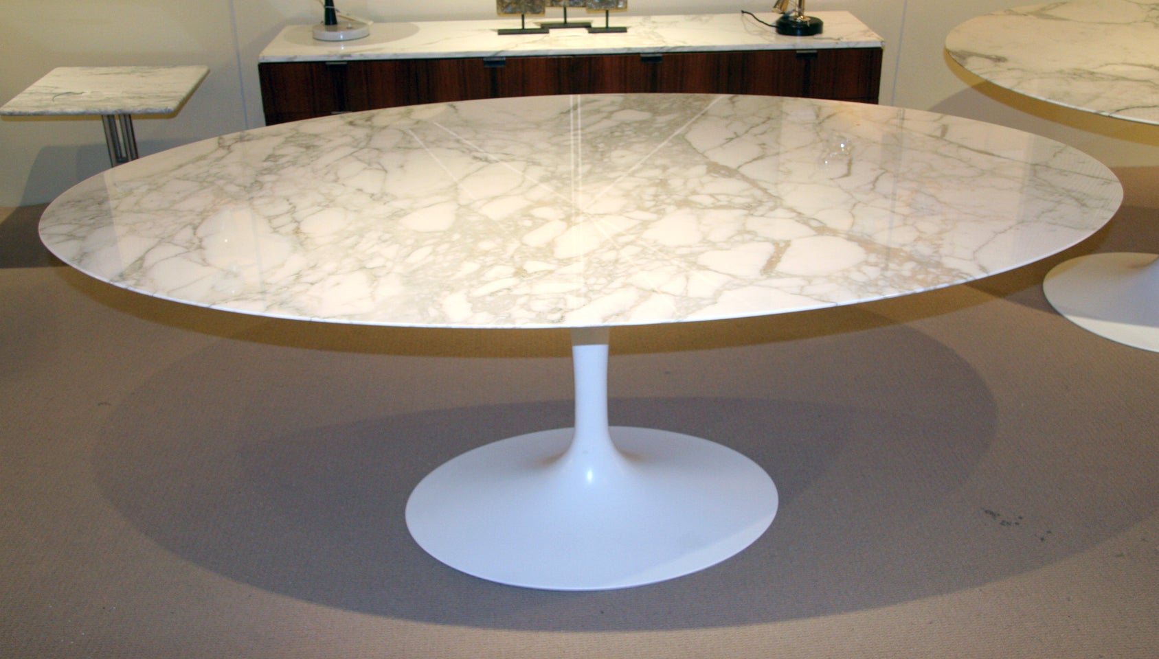 Large Oval Marble Tulip Dining Table by Eero Saarinen for Knoll