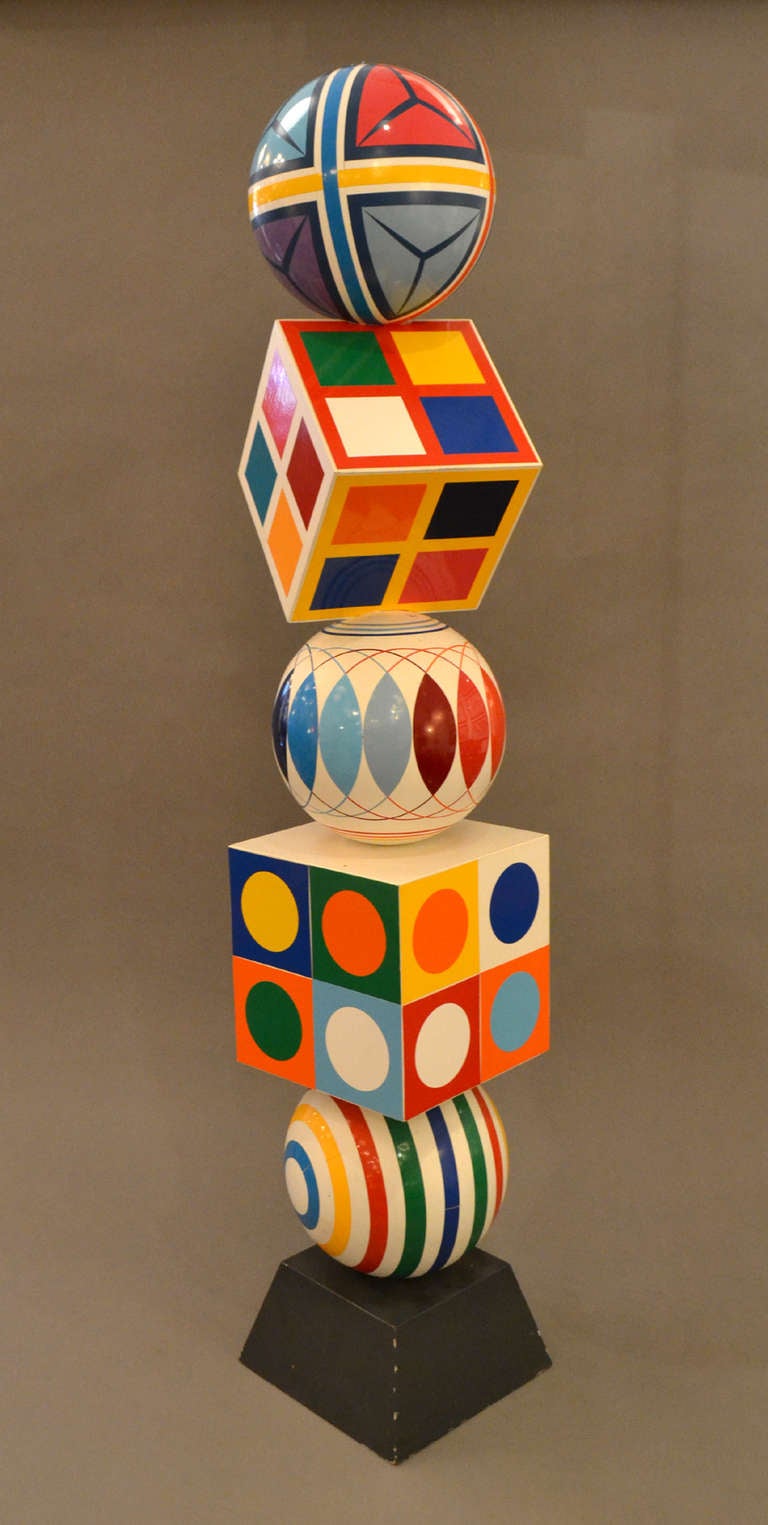 An interesting totemic sculpture by Robert Zeidman. A very colorful and out of this word sculpture titled, 