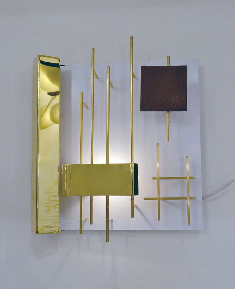 Gio Ponti Geometric "Quadri Luminosi" Sconces, Italy, 1980s