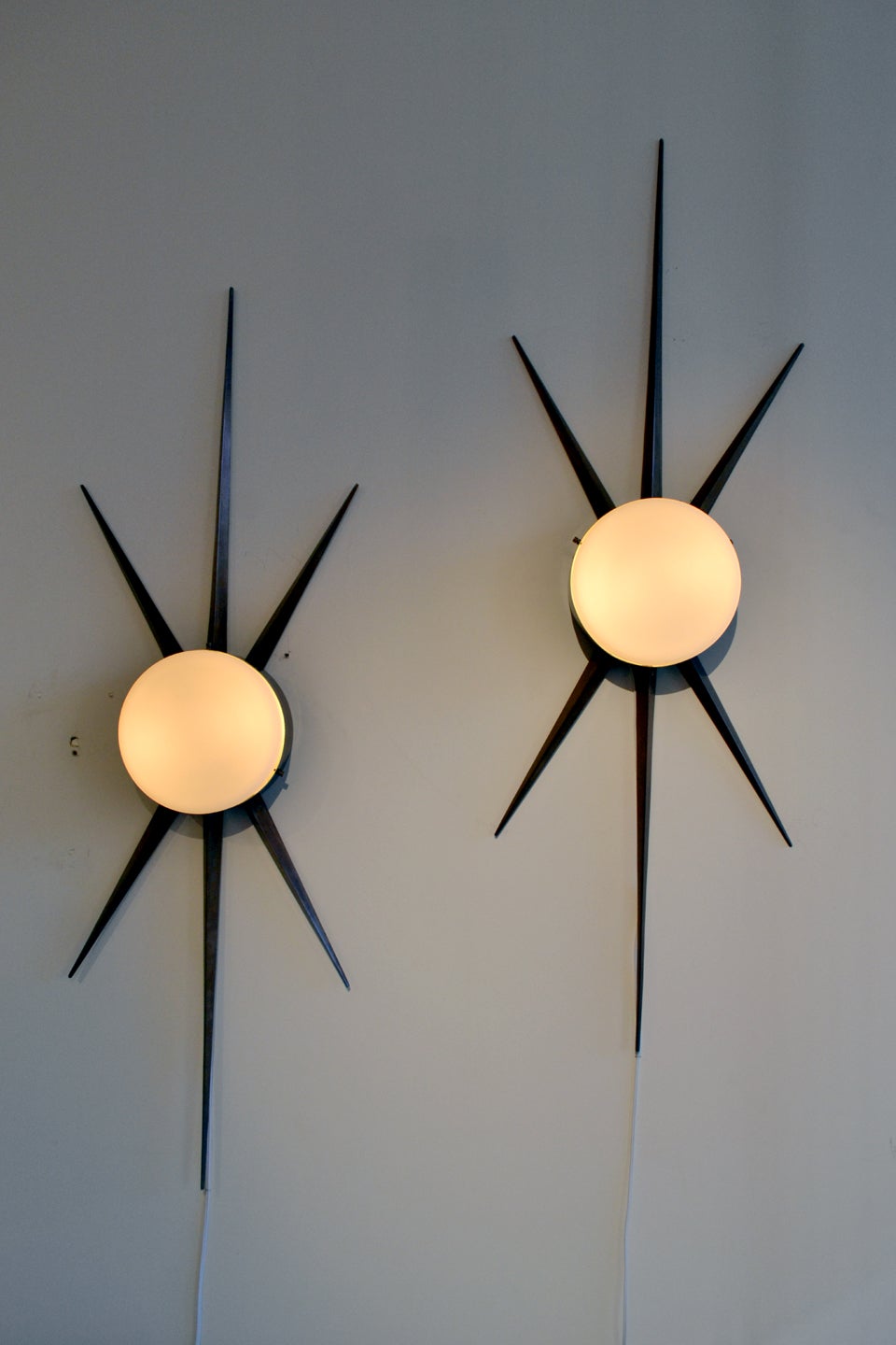 Pair of Gio Ponti Starburst Sconces, Italy 1950s