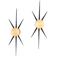 Pair of Gio Ponti Starburst Sconces, Italy 1950s