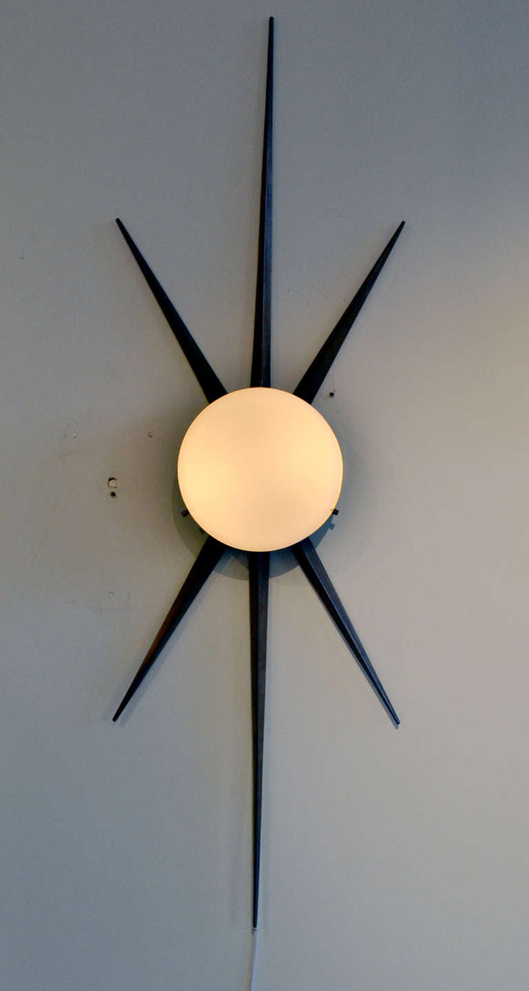 Italian Pair of Gio Ponti Starburst Sconces, Italy 1950s