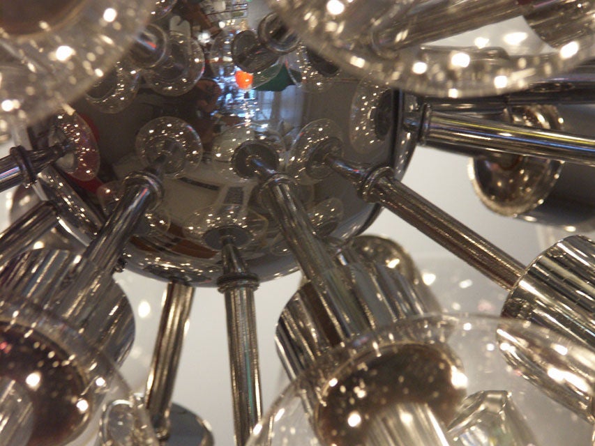 American Chrome Sputnik Chandelier with Glass Globes by Lightolier